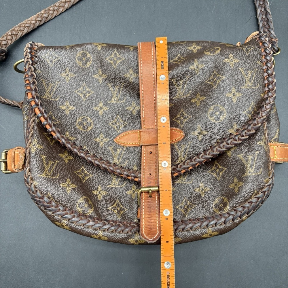 Louis Vuitton Monogram Braided Leather Shoulder Bag Vintage 90s Authentic COA - Picture 12 of 16
